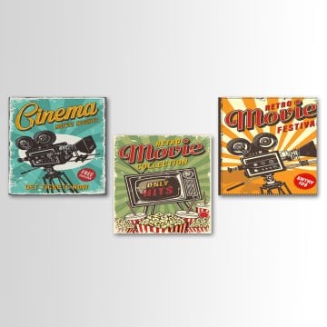 3 Parçalı Kanvas Tablo